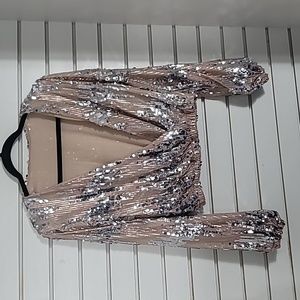 Sequins Top Color Nude Fully Lined Xl